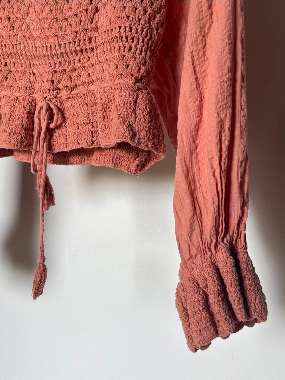 REVOLVE Free People Megan Crochet Top in Coral Sand